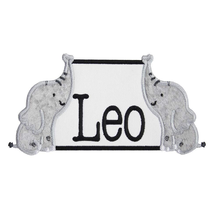Elephants Personalized Name LEO Sew On Embroidery Patch