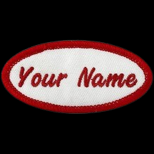 Oval Name Embroidered Patches