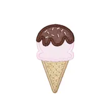 Chocolate Cone Ice Cream Sauce and Sprinkles Custom Embroidery Patch