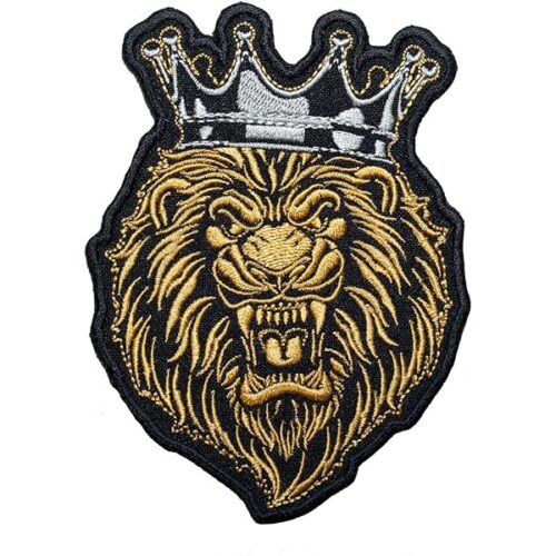 Regal Sophistication Chenille Lions Patch Gold